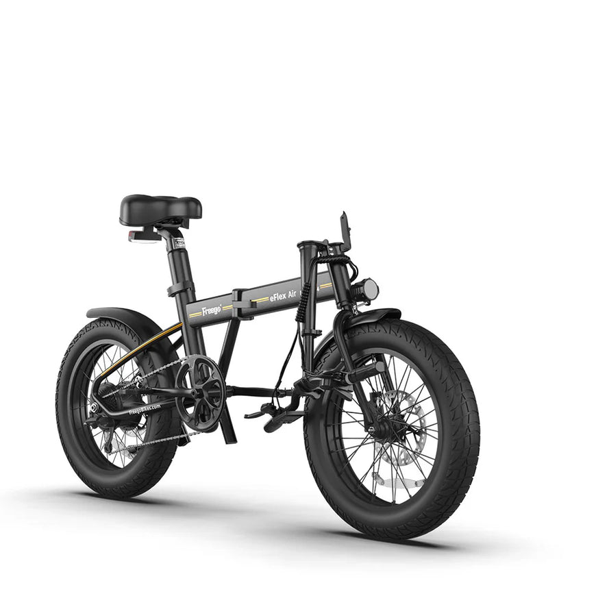 Black electric bike on a white background. Freego E4 Pro | Folding Electric Bike with Dual Battery & Long range
