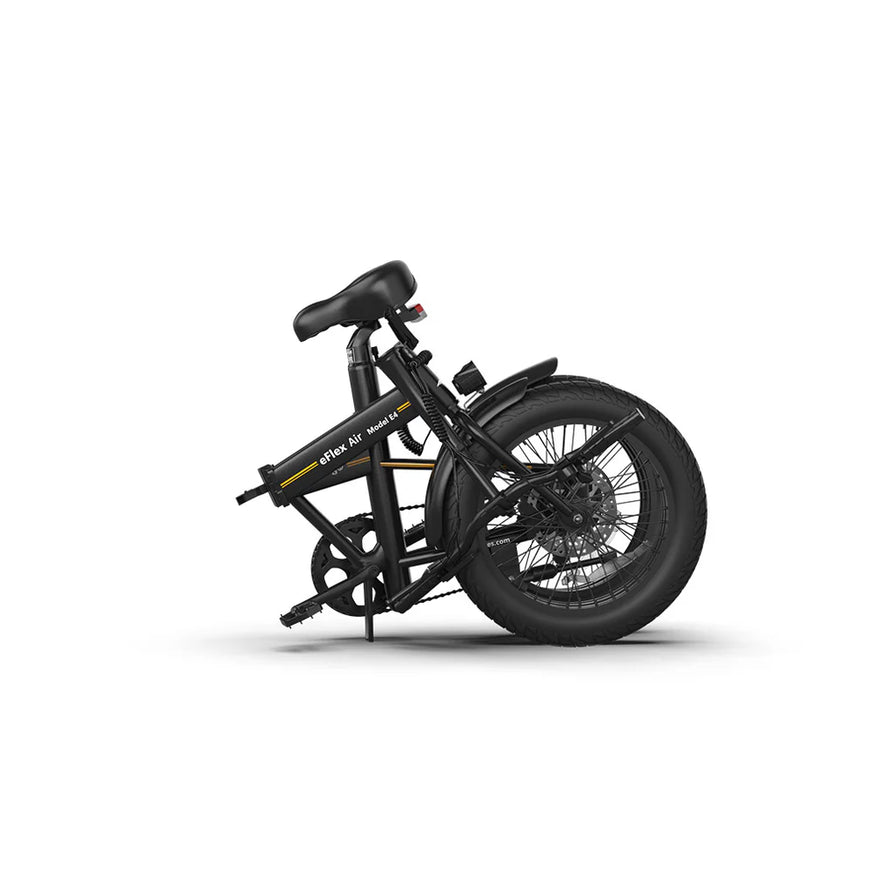 Black folding electric bike on a white background. Freego E4 Pro | Folding Electric Bike with Dual Battery & Long range