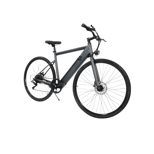 Gray electric bicycle on a white background. Freego E7 Electric Bicycle For City Commuting