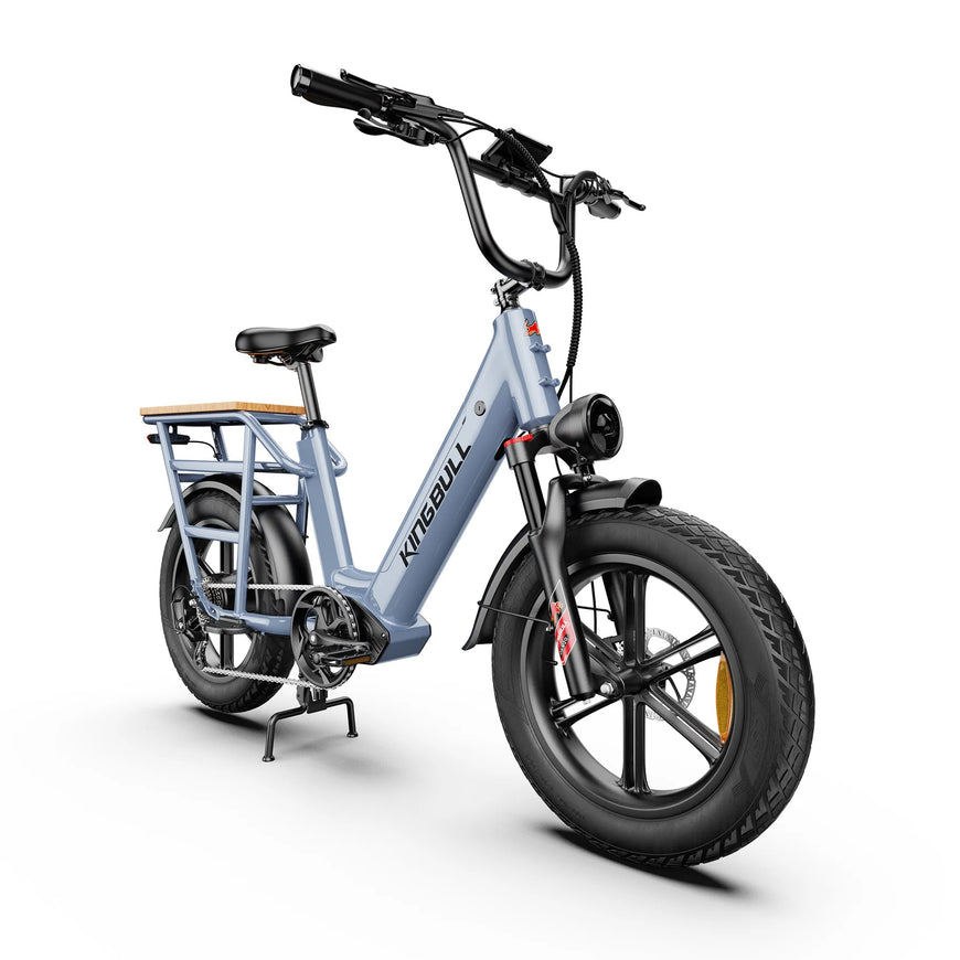 Electric bike with 'KINGBULL' branding on a white background. Kingbull Voyager 2.0 Fat Tire Electric Cargo Bike