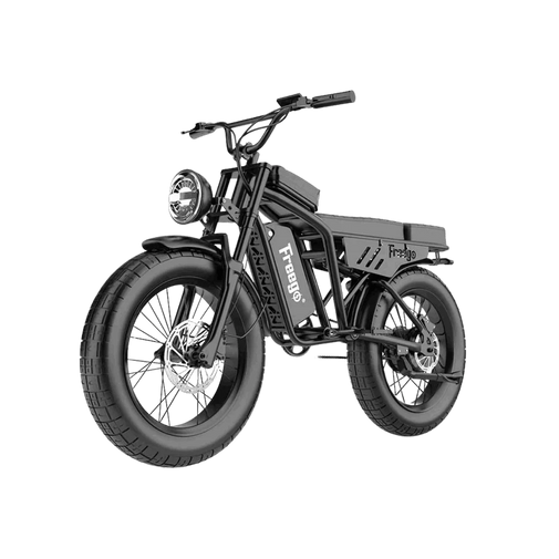 Black electric bike with 'Freewgo' branding on a white background. Freego Shotgun Lite F0: Ideal Electric Bike for Short Riders