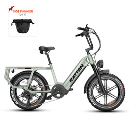 Electric bike with 'Rattan' branding on a white background. Rattan Quercus Long Range Utility Ebike