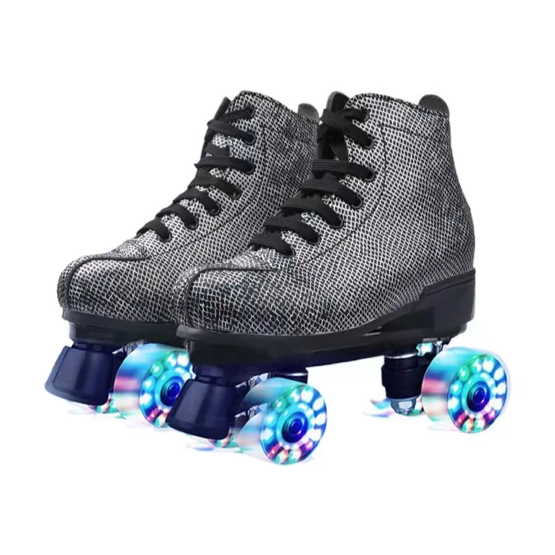 Leather Quad Roller Skates Shoes 5
