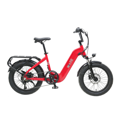 Red electric bike on a white background. ACE Utility Cruiser EBike