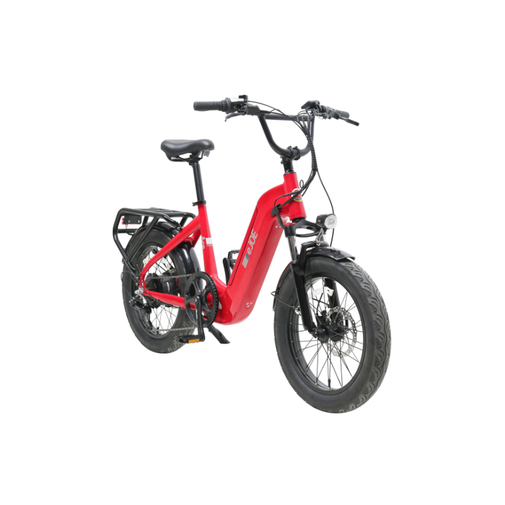 Red electric bike on a white background. ACE Utility Cruiser EBike