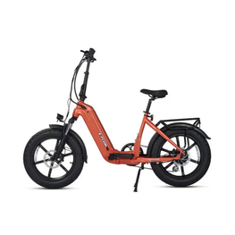 Orange electric bike on a white background. YOUNG Electric E-Flow 750W Folding eBike