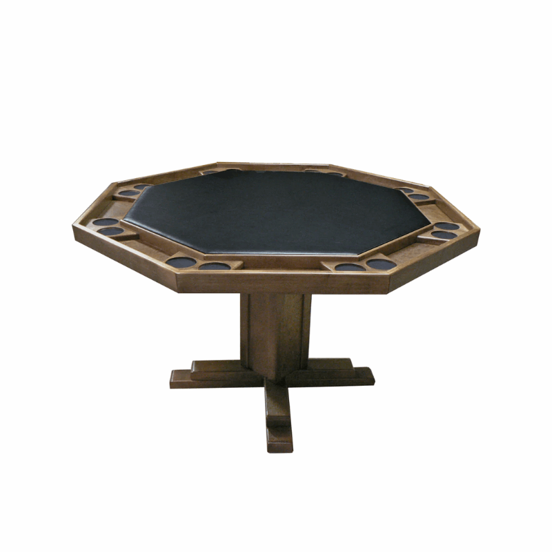 Kestell 8 Player 57" Pedestal-Base Poker Table - Oak