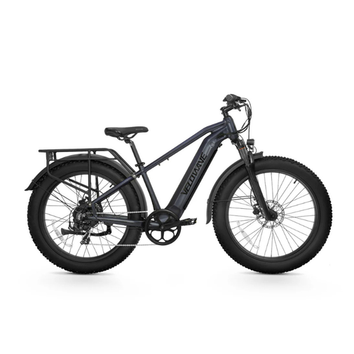 Black electric bike on a white background. Valowave Ranger 2.0 Fat Tire All-Terrain Electric Bike