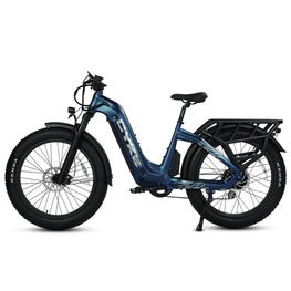 Blue electric bike with black tires on a white background. CYKE Lynx Commuter EBike