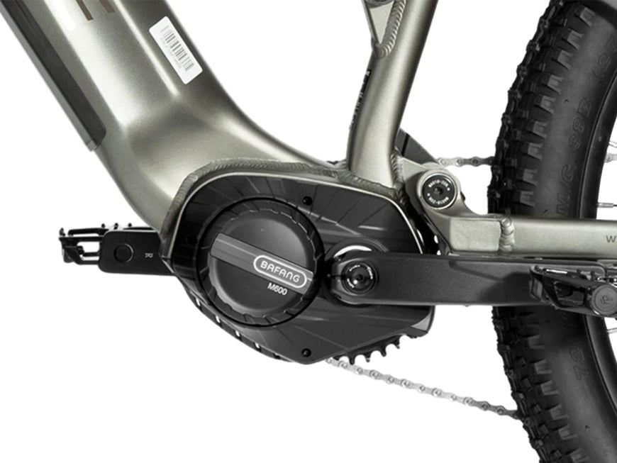 Close-up of a bicycle chain and gear system with a brand logo on a white background. Valowave Forest SM MTB