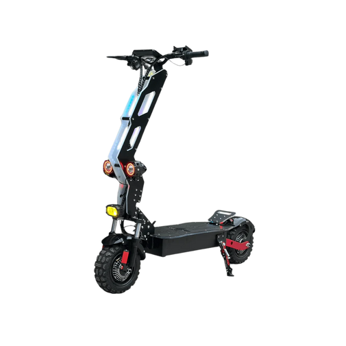 Black electric scooter on a white background. Freego D11 Landtiger Electric Scooter Foldable Dual Motor 4000W