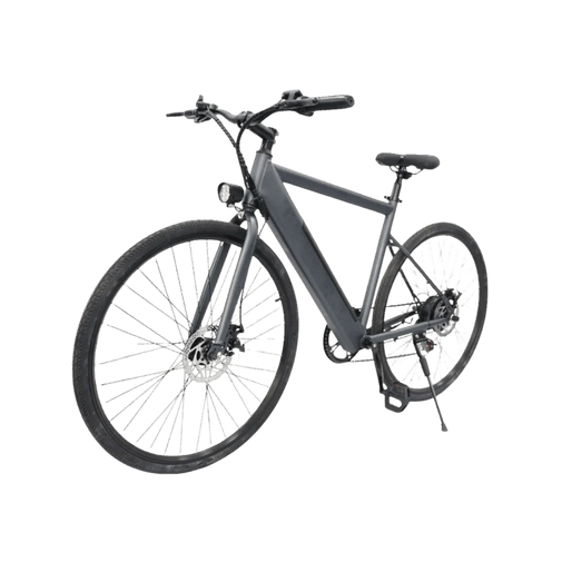 Gray electric bicycle on a white background. Freego E7 Electric Bicycle For City Commuting