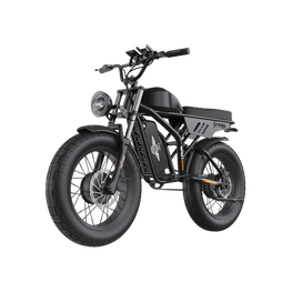 Black electric bike on a white background. Freego Flash F3 Pro Max Dual Motor and Battery eBike