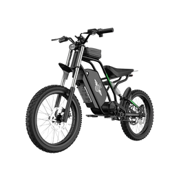 Black electric bike on a white background. Freego Nova 3 Mid-Drive All-Terrain Dirt eBike