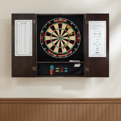 Viper Metropolitan Espresso Steel Tip Dartboard Cabinet